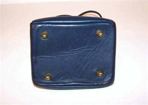 1960s Bonnie Cashin Double Kiss Lock Mini Leather Handbag With Stripe