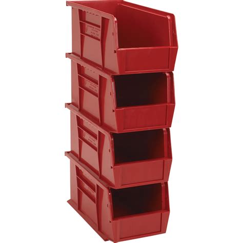 Available in blue, yellow, gray or red. Quantum Heavy-Duty Storage Bins — 4-Pk., Red | Northern Tool + Equipment
