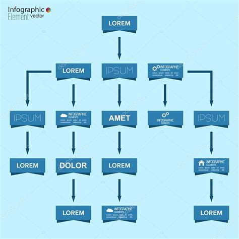 Corporate Organization Chart Template With Rectangle Elements Stock