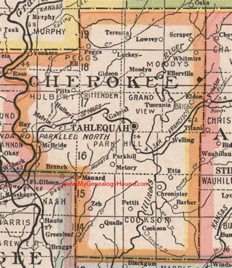 Cherokee County Oklahoma 1922 Map Native American Cherokee Cherokee