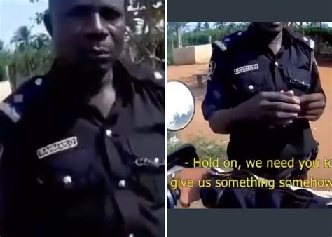 Policeman Caught On Camera Demanding Bribe From Spanish Biker On Arrival In Nigeria Video
