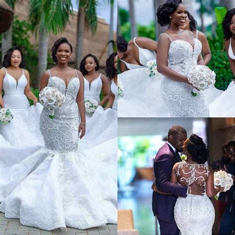 Luxury African Mermaid Wedding Dress Plus Size For Women 2021 Robe De Mariee Black Girl Women