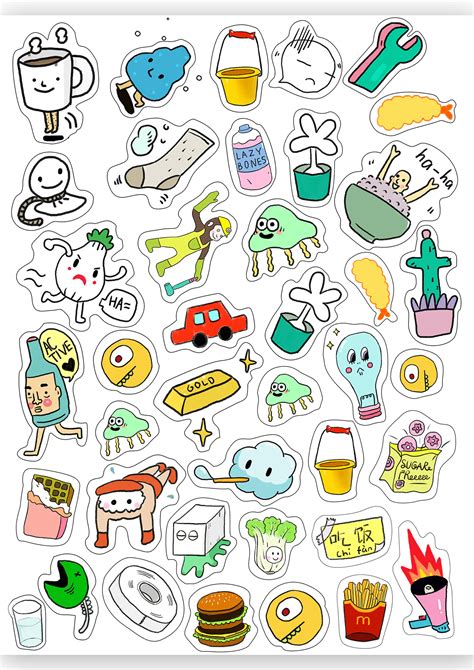 small stickers on Behance