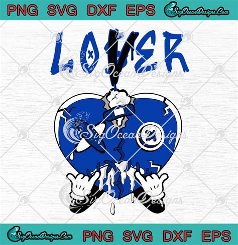 Racer Blue Loser Lover Heart Retro Air Jordan 5 Gifts SVG PNG EPS DXF