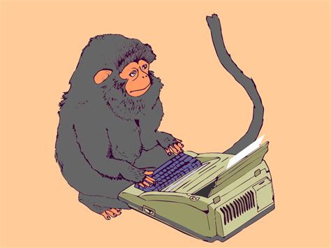 Monkey Typing Cartoon