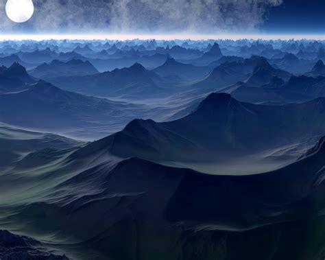 Alien Planet Mountains 4k Uhd Wallpaper