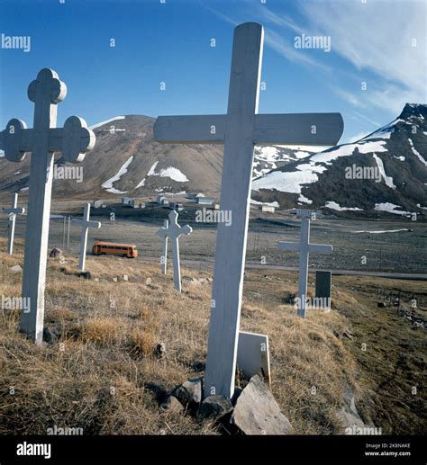 Svalbard 1963 Current Visits Svalbard Cemetery With Cross Photo