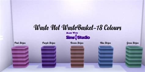 Waste Not Waste Basket 18 Colours By Wendy35pearly At Mod The Sims