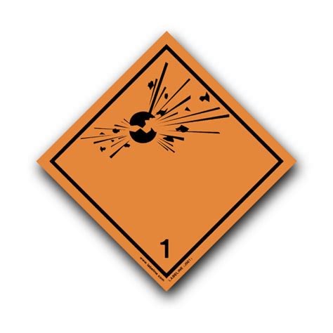 Class 1 Explosive Hazard Warning Placard DG Placards Labeline Com