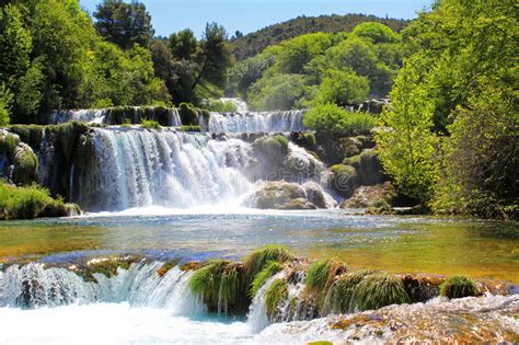 Waterfall Krka In Croatia Nature Travel Background Stock Image