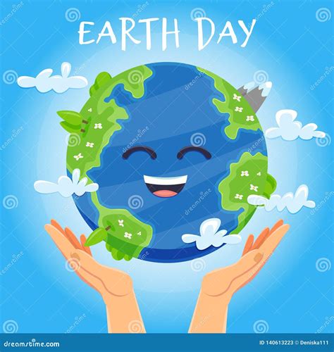 Earth Day Concept Human Hands Holding Floating Globe In Space Save