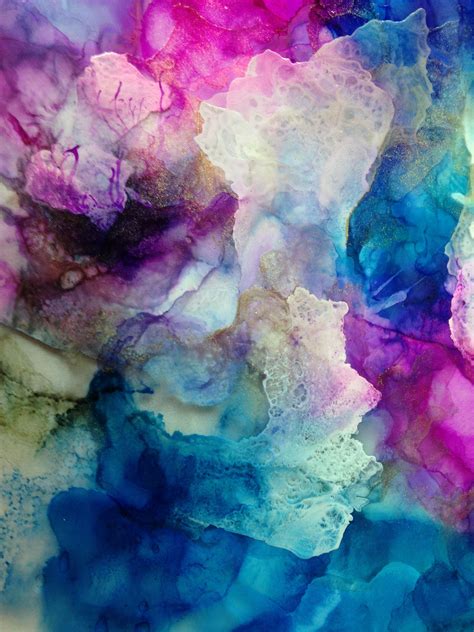 Abstract Alcohol Ink On Acetate By Lin Crocco Summer Daydream