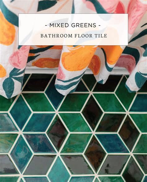 Mixed Greens Bathroom Floor Tile Mercury Mosaics