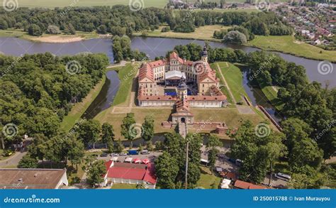 Aerial View Of Nesvizh Castle Belarus Medieval Castle And Palace