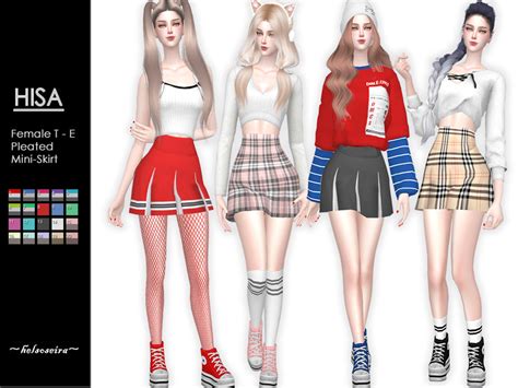 Hisa Pleated Mini Skirt By Helsoseira From Tsr Sims 4 Downloads