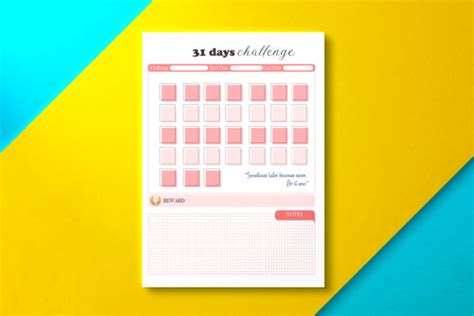 Days Challenge Pink KDP Interior Graphic By Nickkey Nick Creative Fabrica