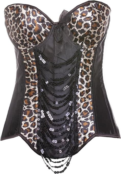 Dissa Sexy Leopard Bustier Corset Leopard L Uk Clothing