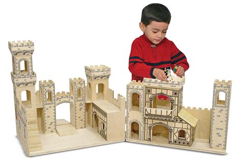 Melissa And Doug Deluxe Folding Medieval Wooden Castle