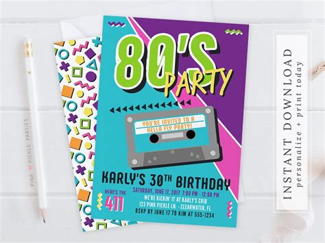 80s Party Flyer Template