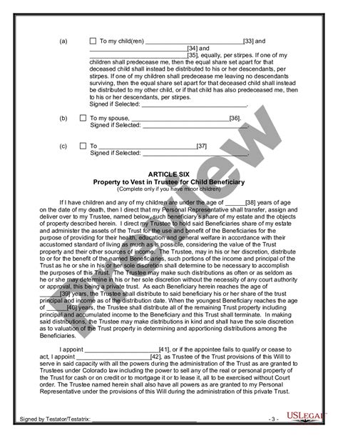 Colorado Last Will And Testament For Other Persons Colorado Last Will