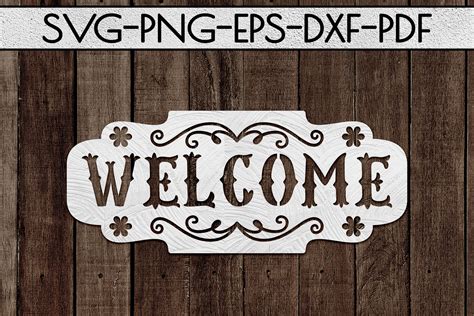 Welcome Sign Paper Cut Template Home Decor Svg Pdf Dxf