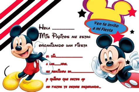 Invitaciones De Mickey Para Editar Gratis