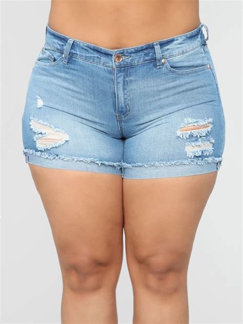 Plus Size Denim Shorts Women