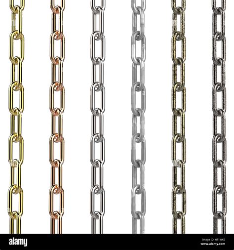 3d Rendering Metal Chains Isolated On White Stock Photo Alamy