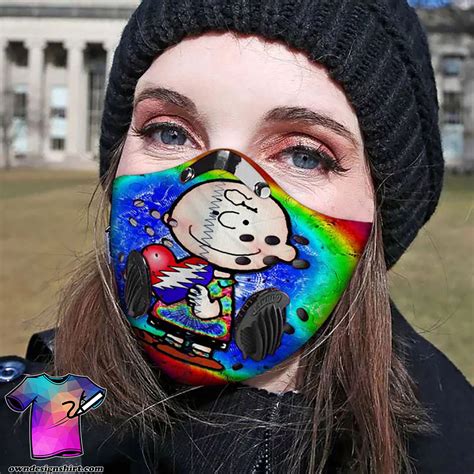 Peanuts Charlie Brown Tie Dye Filter Activated Carbon Face Mask