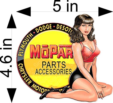 Mopar Parts Pinup Girl Vinyl Sticker Decal Aj S Signs And Apparel