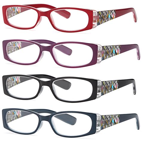 altec vision pack of 4 stylish pattern frame readers spring hinge reading glasses for women 2