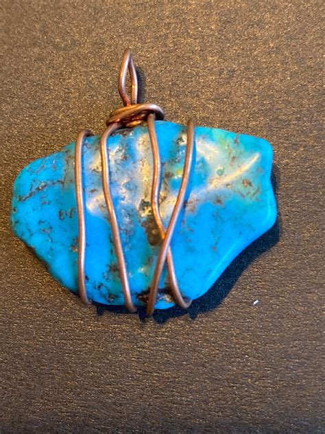 Turquoise Pendant In Copper Etsy