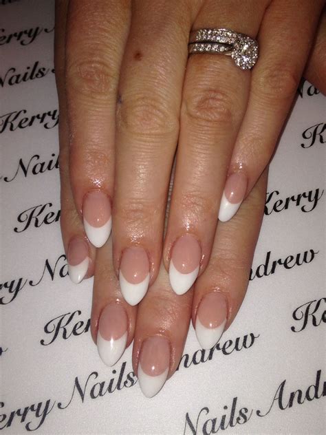 Almond Pink Whites French Acrylic Nails Almond Nails Pink