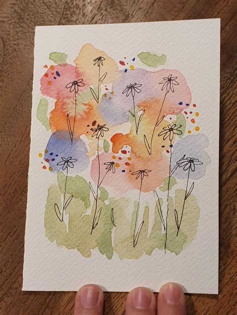 Watercolor With Pen Watercolor Flower Art Watercolor Paintings For