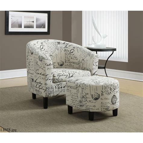 White Accent Chair With Ottoman Councilnet
