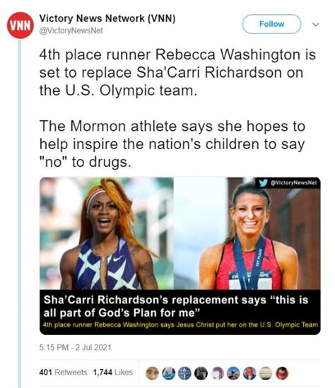 She hails from dallas, texas, usa. Is Rebecca Washington Replacing Sha'Carri Richardson on ...