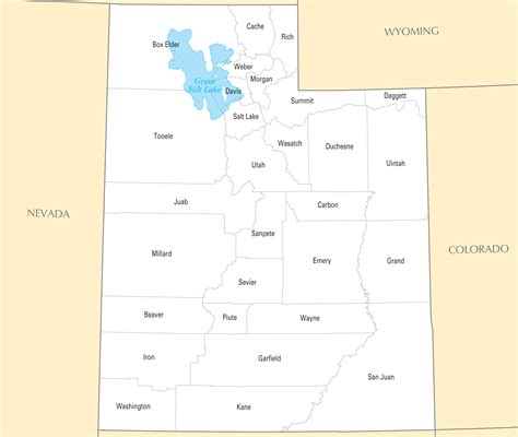 Utah Counties Map With Cities Free Printable Templates