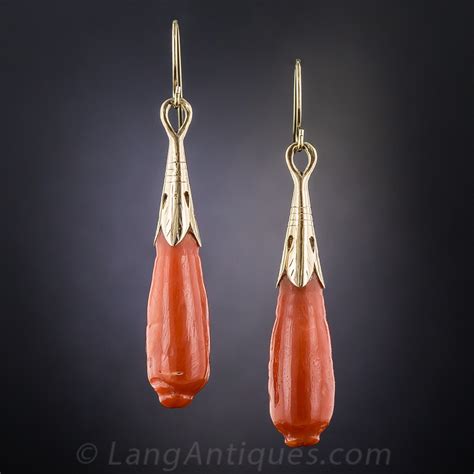 Victorian Coral Drop Earrings What S New