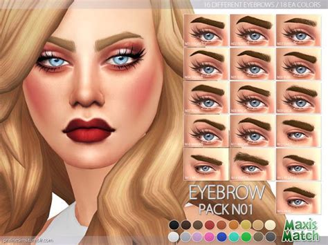 The Best Maxis Match Eyebrow Pack N01 By Pralinesims Sims 4 The Sims