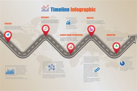 Business Road Map Timeline Infographic With 5 Steps Circle Designed For