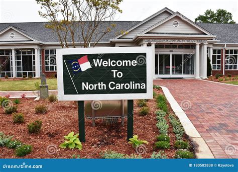 Welcome To North Carolina Sign Editorial Stock Photo Image Of Flag