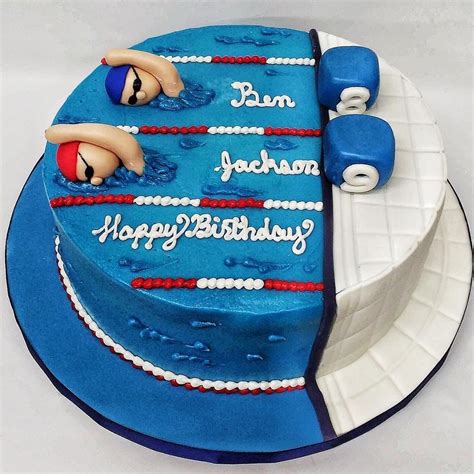 Swim Cake 3 Women And An Oven Kc Bakery Pool Birthday Cakes Swimming Cake Pool Cake
