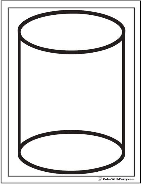 Cylinder Drawing Coloring Pages