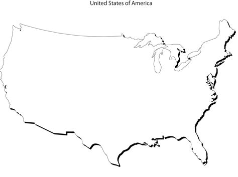 Large Printable Outline Map Of The United States Blank Us Map United