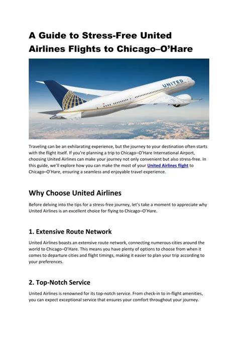 Ppt A Guide To Stress Free United Airlines Flights To Chicagoohare