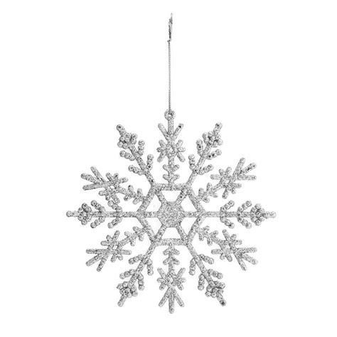 1224x Glitter Snowflake Christmas Ornaments Xmas Tree Hanging