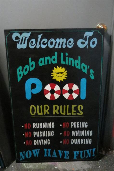 Custom Sign Personalized Sign Pool Rules Wood Hand Painted Etsy