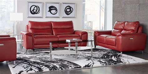 Red Leather Furniture Set Odditieszone