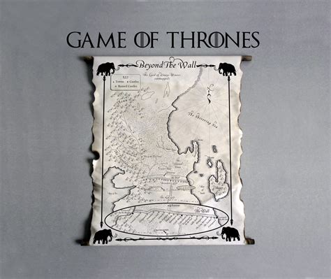 Beyond The Wall Map Game Of Thrones Westeros Map Essos Map Etsy