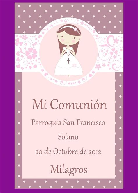 Tarjetas De Primera Comunion Para Editar Gratis Recuerdo Comunion De